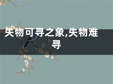 失物可寻之象,失物难寻
