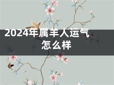 2024年属羊人运气怎么样