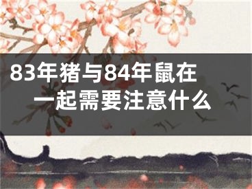 83年猪与84年鼠在一起需要注意什么