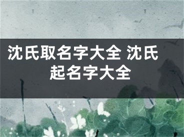 沈氏取名字大全 沈氏起名字大全