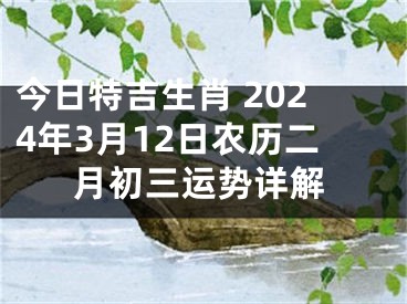 今日特吉生肖 2024年3月12日农历二月初三运势详解
