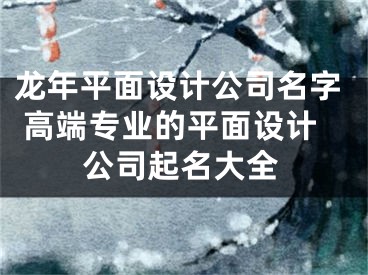 龙年平面设计公司名字 高端专业的平面设计公司起名大全