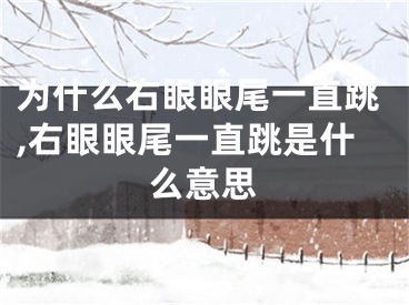 为什么右眼眼尾一直跳,右眼眼尾一直跳是什么意思