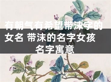 有朝气有希望带沫字的女名 带沫的名字女孩名字寓意