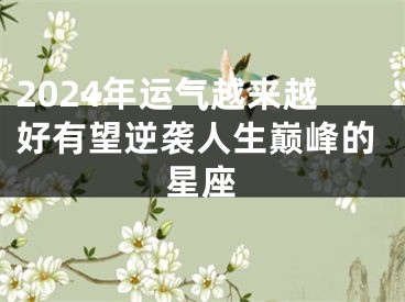 2024年运气越来越好有望逆袭人生巅峰的星座