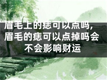 眉毛上的痣可以点吗,眉毛的痣可以点掉吗会不会影响财运