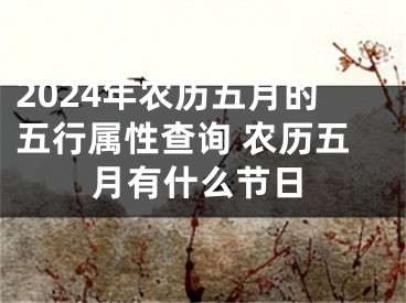 2024年农历五月的五行属性查询 农历五月有什么节日