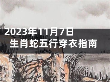 2023年11月7日生肖蛇五行穿衣指南