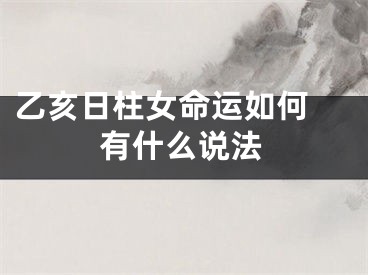 乙亥日柱女命运如何 有什么说法