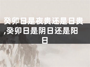 癸卯日是夜贵还是日贵,癸卯日是阴日还是阳日