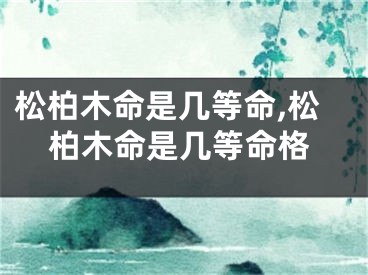 松柏木命是几等命,松柏木命是几等命格
