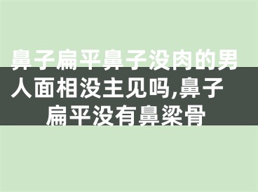 鼻子扁平鼻子没肉的男人面相没主见吗,鼻子扁平没有鼻梁骨