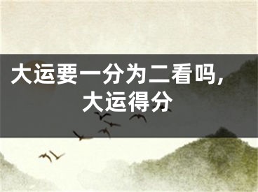 大运要一分为二看吗,大运得分
