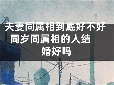 夫妻同属相到底好不好  同岁同属相的人结婚好吗