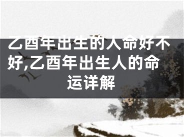 乙酉年出生的人命好不好,乙酉年出生人的命运详解