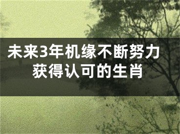 未来3年机缘不断努力获得认可的生肖