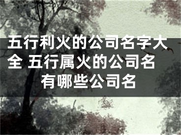 五行利火的公司名字大全 五行属火的公司名有哪些公司名