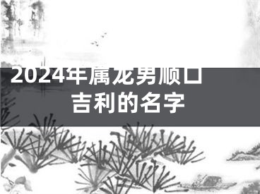 2024年属龙男顺口吉利的名字