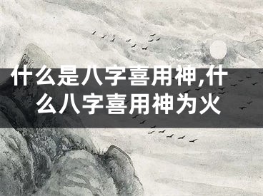什么是八字喜用神,什么八字喜用神为火