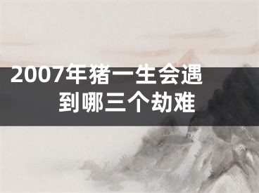 2007年猪一生会遇到哪三个劫难
