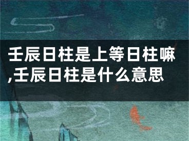 壬辰日柱是上等日柱嘛,壬辰日柱是什么意思