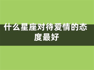什么星座对待爱情的态度最好