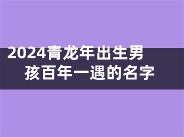 2024青龙年出生男孩百年一遇的名字