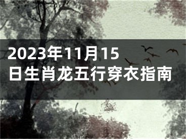 2023年11月15日生肖龙五行穿衣指南