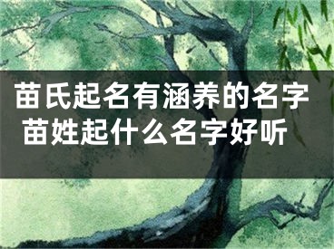 苗氏起名有涵养的名字 苗姓起什么名字好听