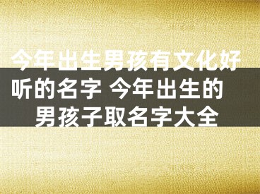 今年出生男孩有文化好听的名字 今年出生的男孩子取名字大全
