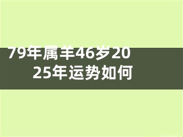 79年属羊46岁2025年运势如何