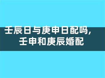 壬辰日与庚申日配吗,壬申和庚辰婚配