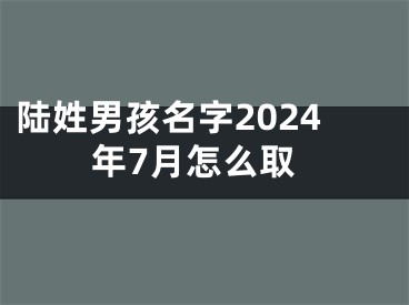 陆姓男孩名字2024年7月怎么取