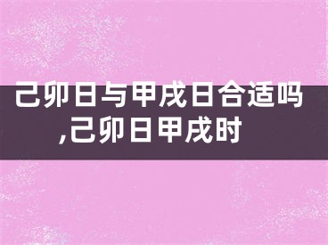 己卯日与甲戌日合适吗,己卯日甲戌时