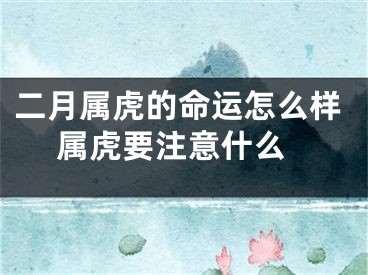 二月属虎的命运怎么样 属虎要注意什么