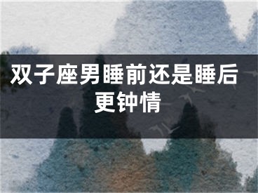 双子座男睡前还是睡后更钟情