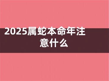 2025属蛇本命年注意什么