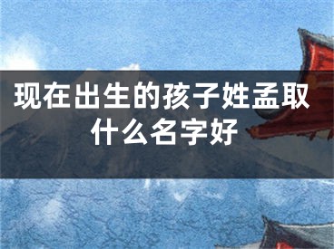 现在出生的孩子姓孟取什么名字好