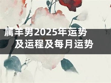 属羊男2025年运势及运程及每月运势