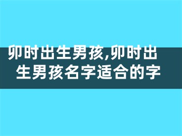 卯时出生男孩,卯时出生男孩名字适合的字