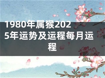 1980年属猴2025年运势及运程每月运程