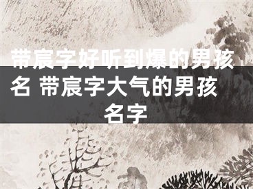 带宸字好听到爆的男孩名 带宸字大气的男孩名字