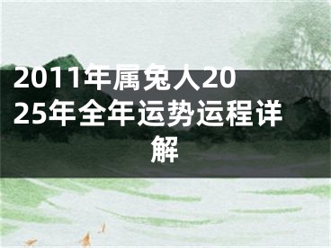 2011年属兔人2025年全年运势运程详解