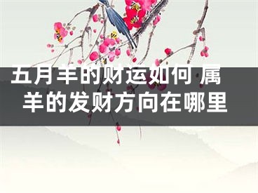 五月羊的财运如何 属羊的发财方向在哪里