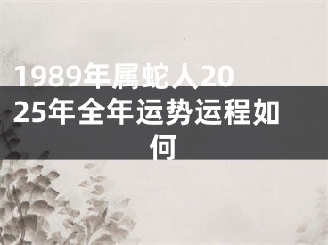 1989年属蛇人2025年全年运势运程如何