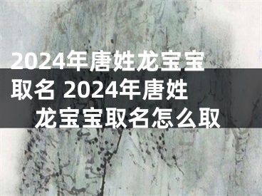 2024年唐姓龙宝宝取名 2024年唐姓龙宝宝取名怎么取