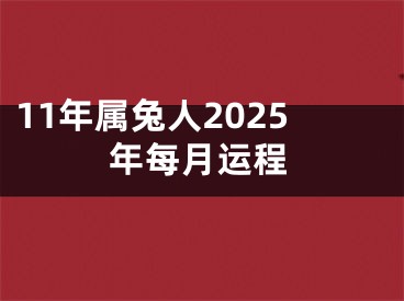 11年属兔人2025年每月运程