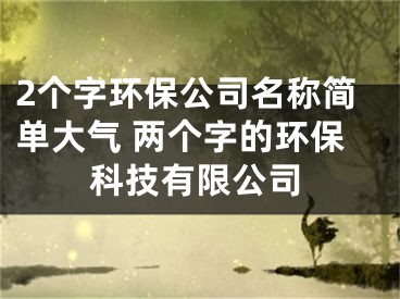 2个字环保公司名称简单大气 两个字的环保科技有限公司