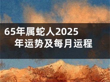 65年属蛇人2025年运势及每月运程