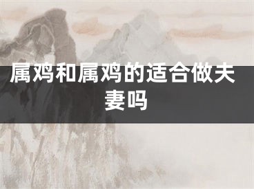属鸡和属鸡的适合做夫妻吗